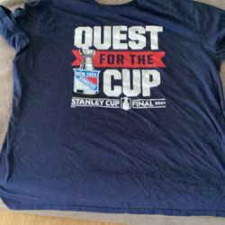 New York Rangers NHL Team Quest For The Cup Stanley Cup Finals 2024 Men’s T Shirt Size Xl Color blue Brand Fanatics 