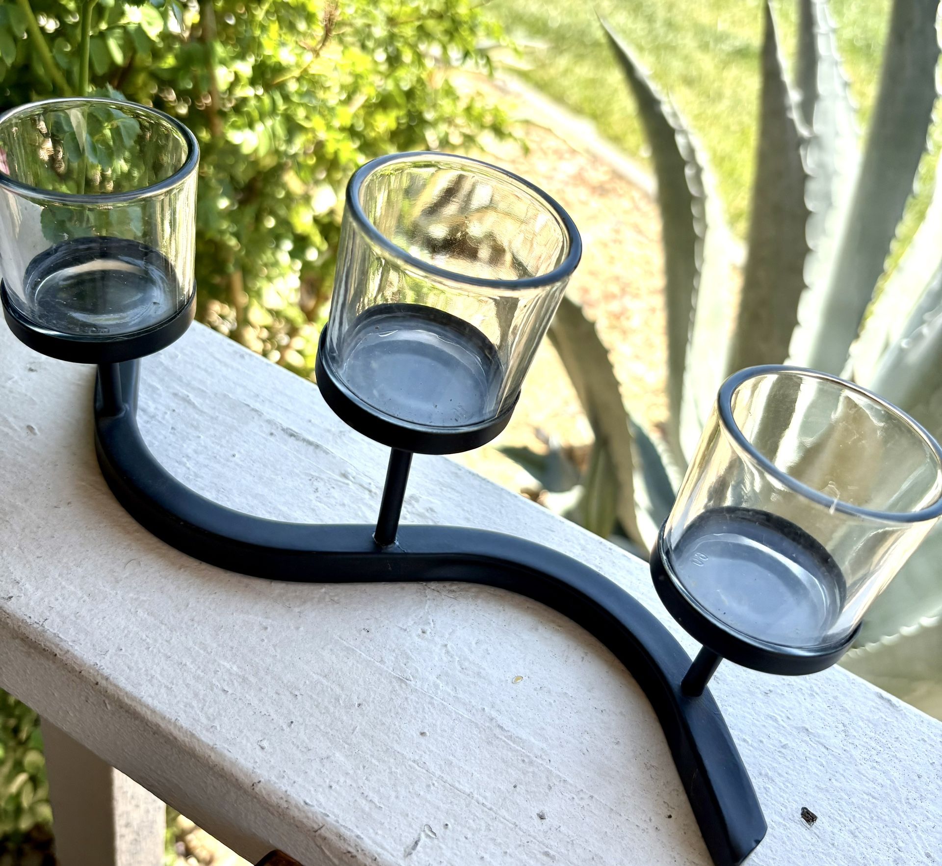 Metal And Glass Candle Holder
