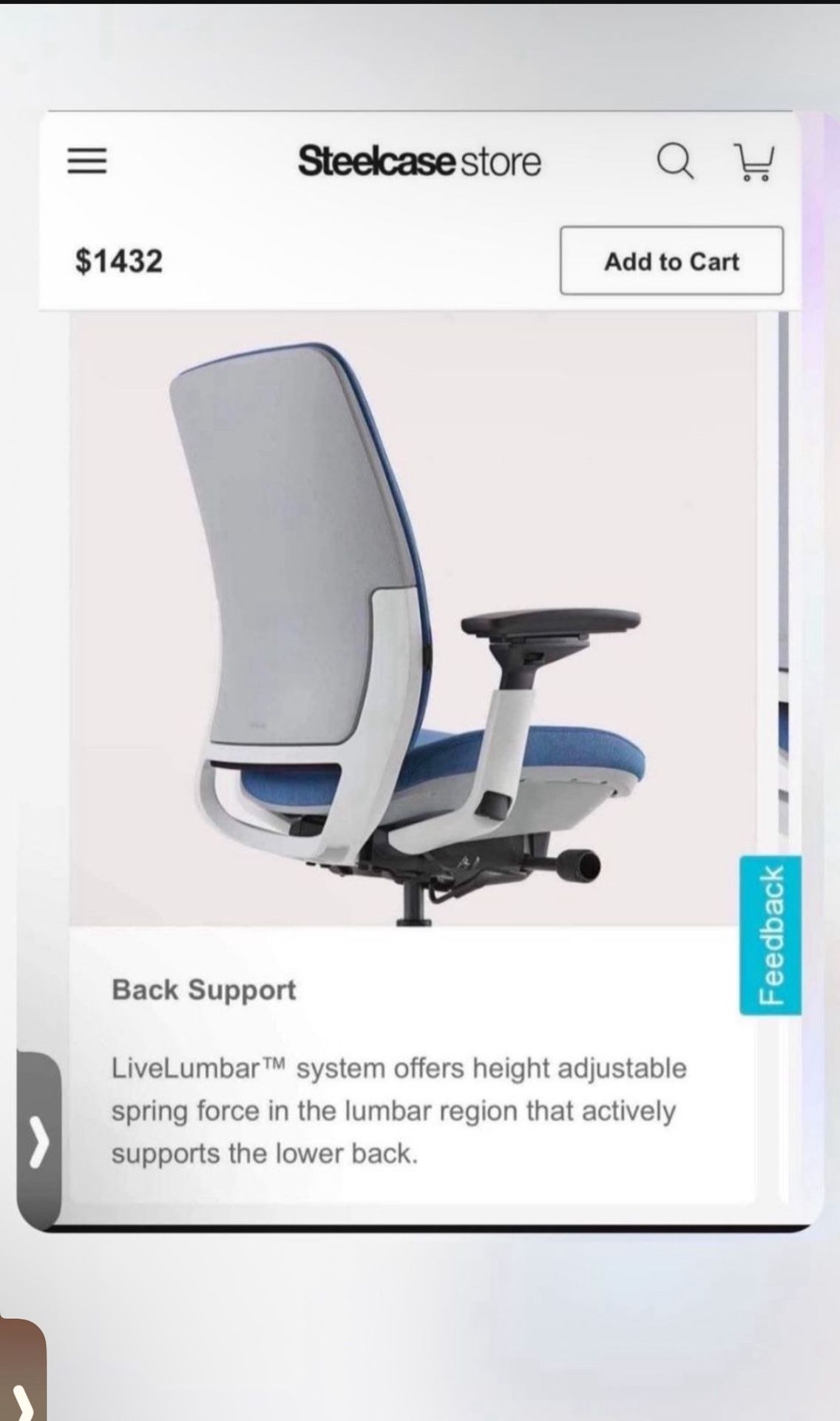 Steelcase Amia Leather & Fabric Black & Silver Office Chairs