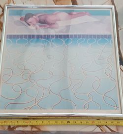 David Hockney Sunbather 1970 20x21 framed $300obo