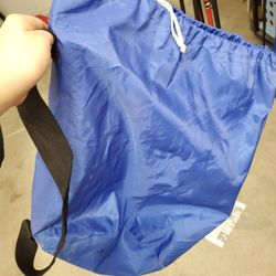 Nylon drawstring Bag with Shoulder Strap, Royal Blue 