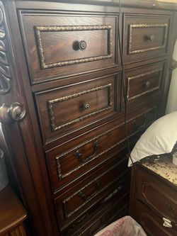 Hard wood golden brown dresser