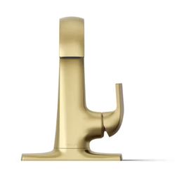 NEW Kohler Cursiva Moderne Brass Bathroom Faucet + Drain (K-R30577-4D-2MB)