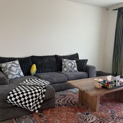 Textured Sectional Couch 