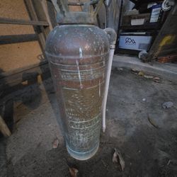 Vintage Copper And Brass Fire Extingusher