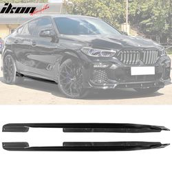 Fits 2020-2024 BMW G06 X6 M Sport IKON Style Gloss Black Side Skirts PP 2PCS
