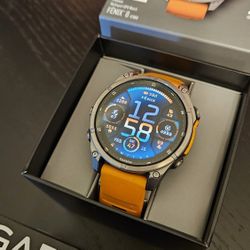 Garmin Fenix 8 47mm AMOLED Sapphire Titanium - w/ Orange Band! $750 OBO