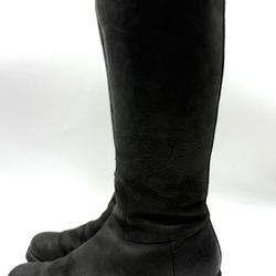 UGG Australia Women’s Black Leather Tall Riding Boots Shearling Lined Size 8