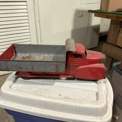 Vintage LUMAR Pressed Steel Dump Truck Toy c.1940s – Original Paint – Patina