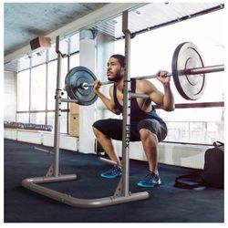 Squat Rack, Adjustable Universal Squat Rack for Home Gym, Bench Press Weight Rack, 390lbs. Weight Limit, New In Box