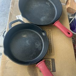 Matching Cast Iron Tramontina Pans (two) 10 Inch And 12 Inch