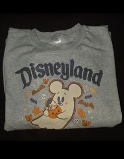 2025 Disneyland Halloween Ghost Mickey Gray Crewneck Sweater