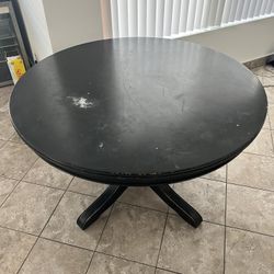 Black Round Pedestal Dining Table 