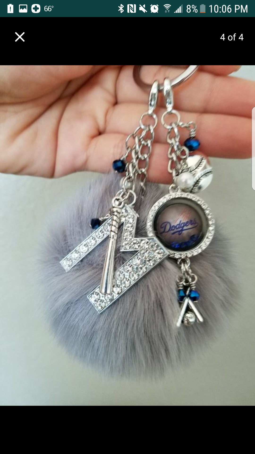 Dodgers Personalized Photo Purse Keychain