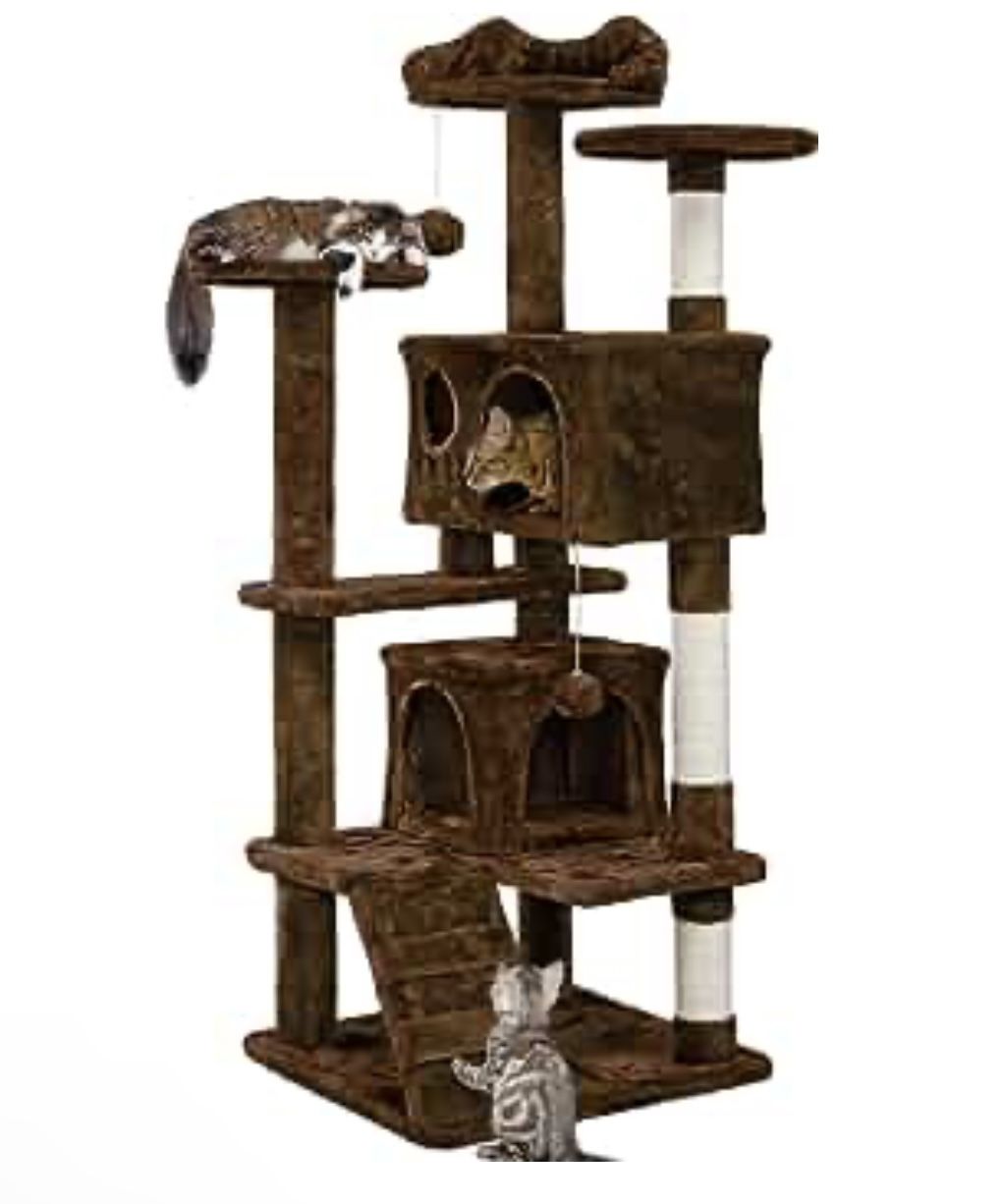 Yaheetech 54in Cat Tree Tower Condo Cat Furniture w/Scratching Post for Kittens Pet House Play