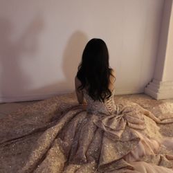 Rose Gold Pink Quinceañera Dress