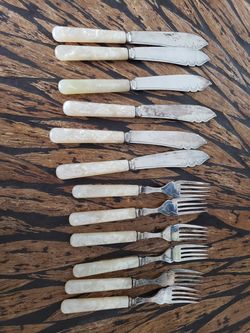 Silver forks and knives set