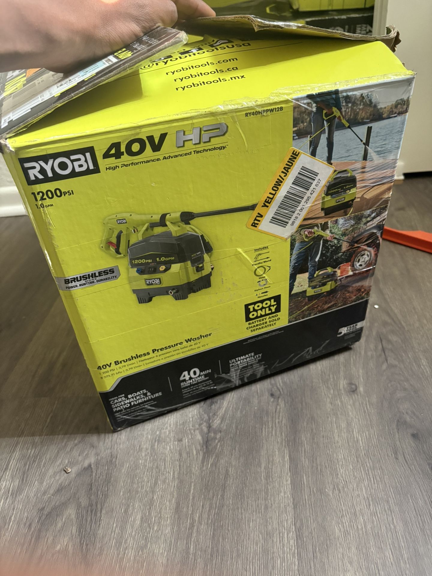 Ryobi 40V Cordless Power Washer – Tool Only – Fully Tested