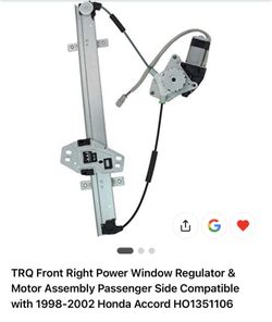 TRQ Front Right Power Window Regulator & Motor Assembly Passenger Side Compatible with 1(contact info removed) Honda Accord HO1351106