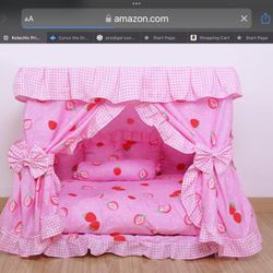  Small Dog  or Cat Canopy Bed Size 23” L 15.7 (M)