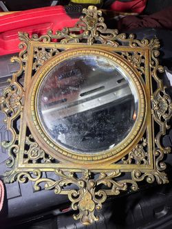 Vintage brass mirror