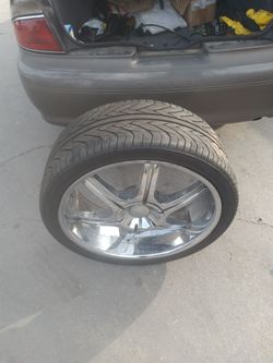 *GREAT BUT* 22 INCH VELOCITY RIMS AND TIRES. SET OF 4