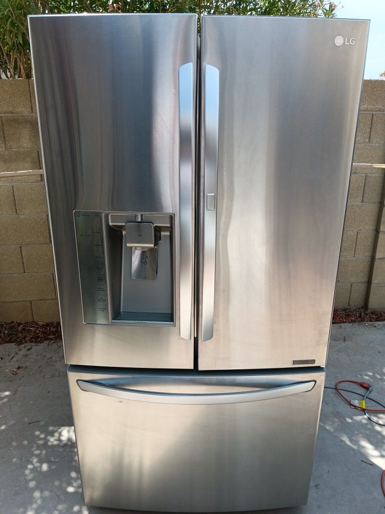 LG Stainless Steel French Door Refrigerator Smart Grid WiFi ThinQ WORKS GREAT!