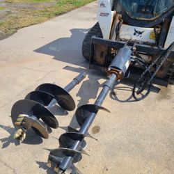 Skid Steer Auger With 2 Bits