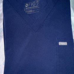Navy blue Figs Leon Three Pocket Scrubs Top