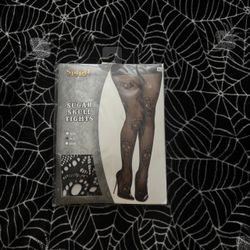 Spirit Halloween Sugar Skull Size  M/L Tights - New  |Color: Black