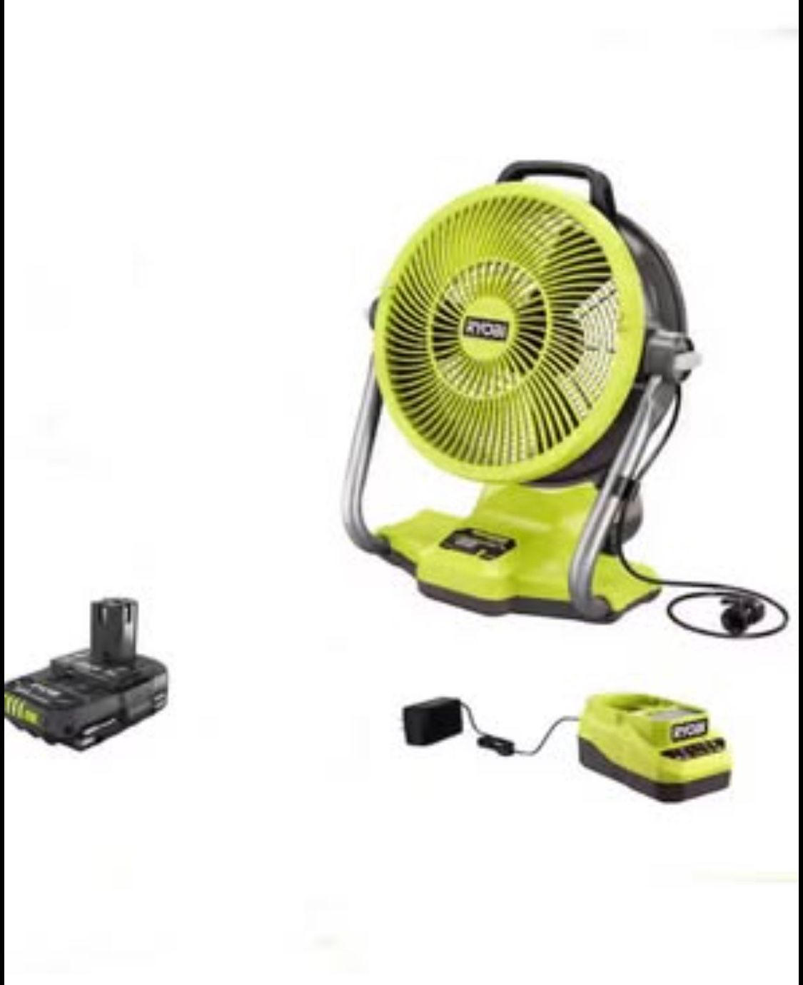 12” Hybrid 18v Mist Fan With Battery And Charger - Hose Fed