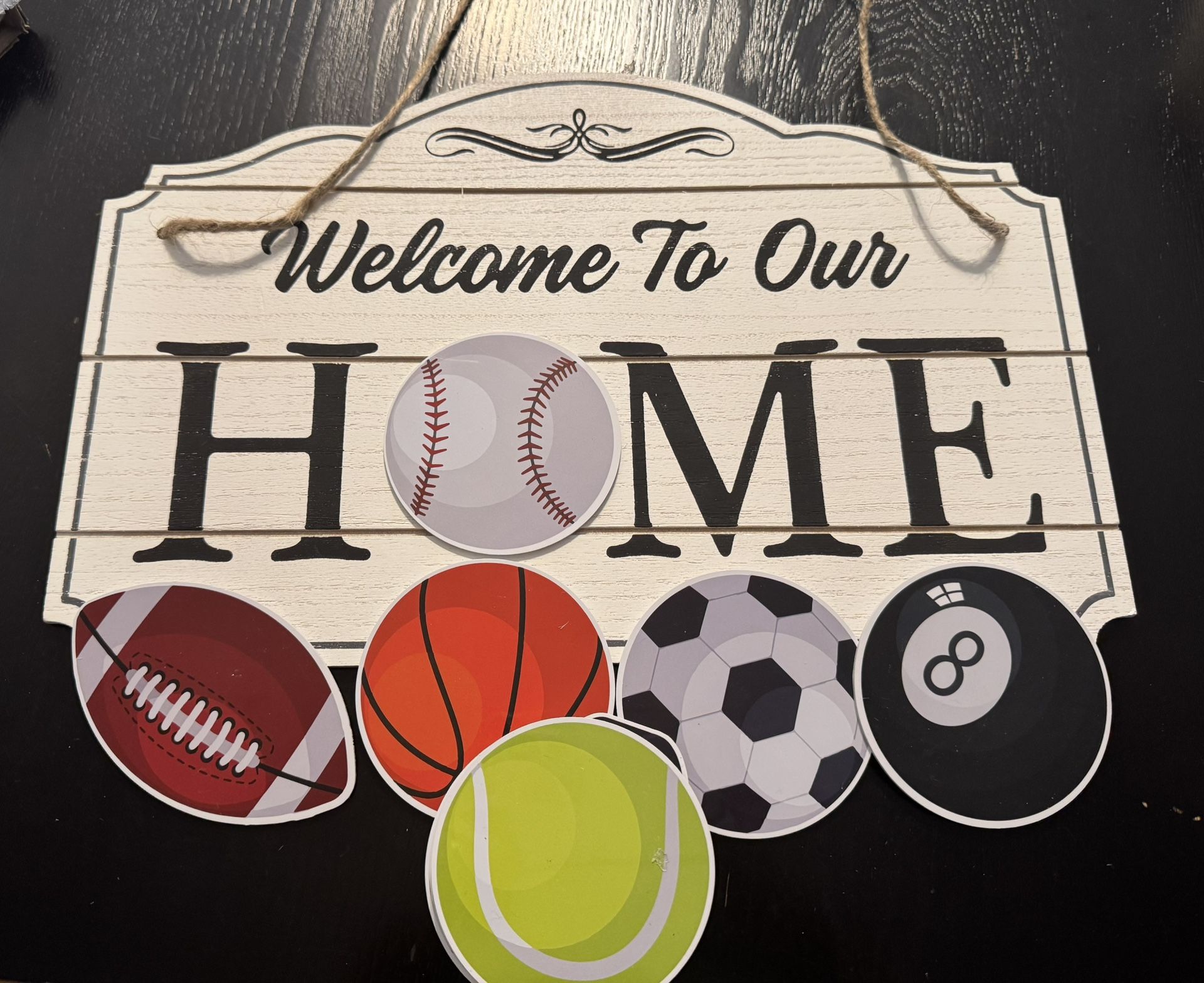 Sport Home sign.  🏀⚽️🏈⚾️🎾🥎🎱 New! interchangeable tokens!!