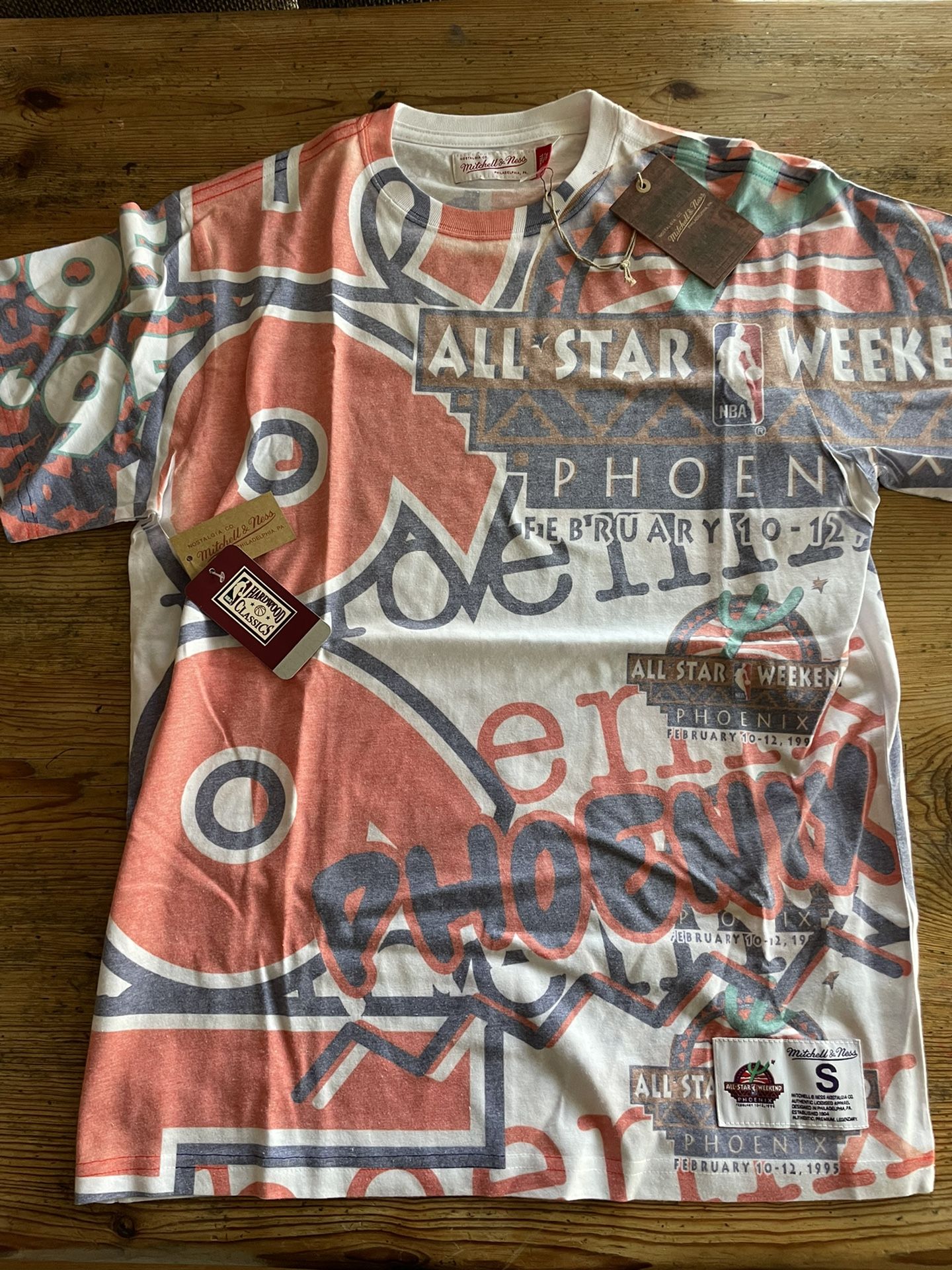 Phonix NBA All Star 1995 Mitchell & Ness Multi Logo Print NWT Size S-L Mens