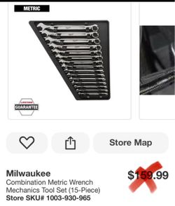 Milwaukee Combination Metric Wrench Mechanics Tool Set (15-Piece)