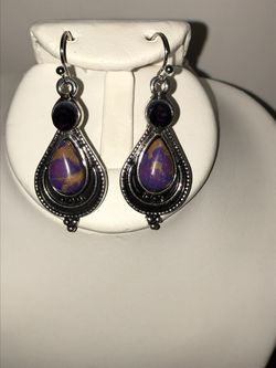 Agate silver earrings