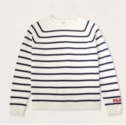 PARKE X Target Women's Striped Pullover Sweater Navy Blue Stripe Small  NWT