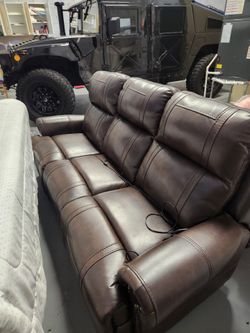 Brown Leather Couch Recliner