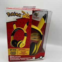 New Pokemon Children's Bluetooth Volume Limited Headphones Pikachu Yellow