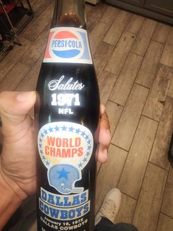 Pepsi cola Dallas cowboys champions  commemorative bottle