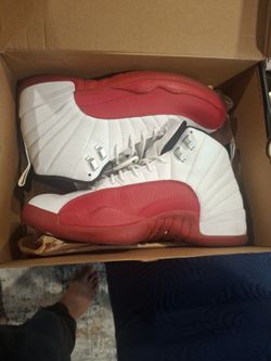 Size 12 JORDAN 12'S RED WHITE BLK