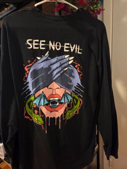 EVil Longsleeve/ women's XL top / see no evil speak no evil / women shirt