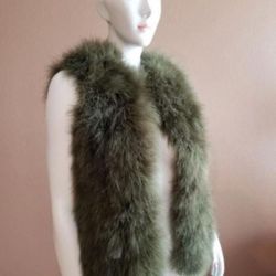 Valentino Green Marabou Fur Vest 💚