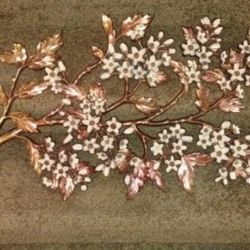 mid-century Syroco dogwood wall art sculpture