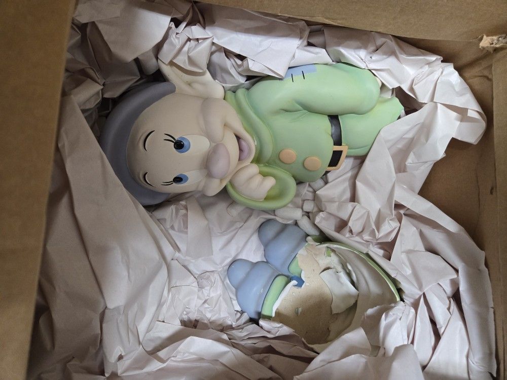 Disney Dopey Big Fig Snow White & The Seven Dwarfs Collectible Statue Broken Figurine READ