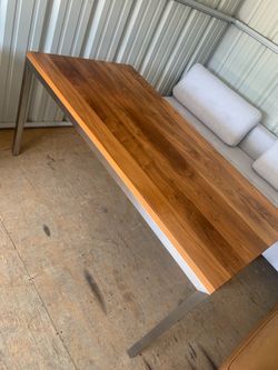 Modern Wood and Metal Dining Table