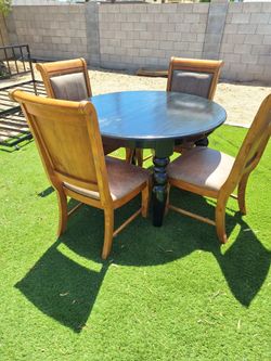 WOOD TABLE 4 CHAIRS