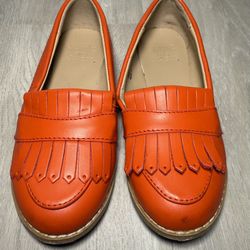 Janie & Jack Orange Slip On Loafer Fringe Toddler Size 9