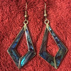 Diamond Shaped Abalone Earrings