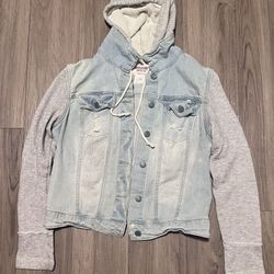 Mossimo Jean Jacket with Sweatshirt Sleeves 
