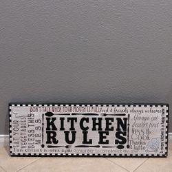 Home Decor Sign "Kitchen Rules"